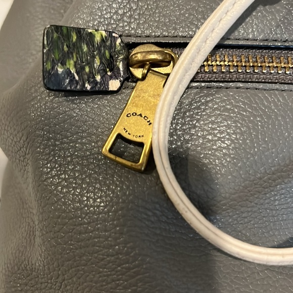 COACH Colorblock Snake Print Leather Evie backpack EUC - Picture 6 of 13